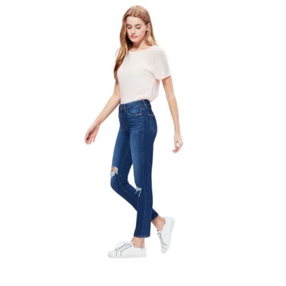 PAIGE JEANS High-Rise Hoxton Slim Hampton Destructed Jean ~NWT~ - Picture 2 of 6